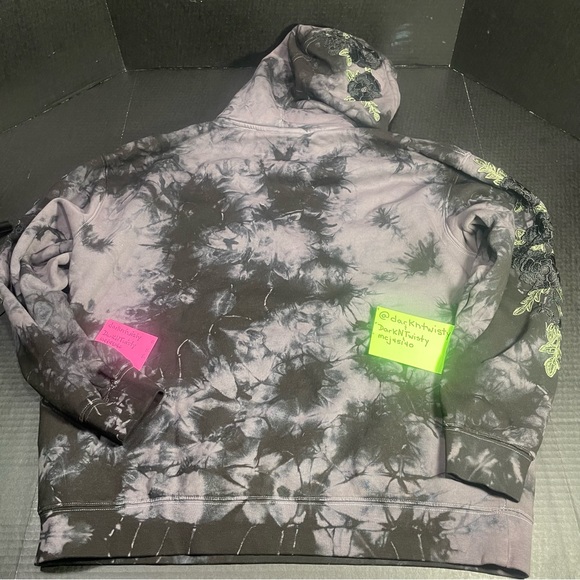 BNWT CIVIL REGIME BLACK ROSE HOODIE NIGHT FOG WASH LARGE MENS UNISEX PRICE FIRM - Picture 2 of 16